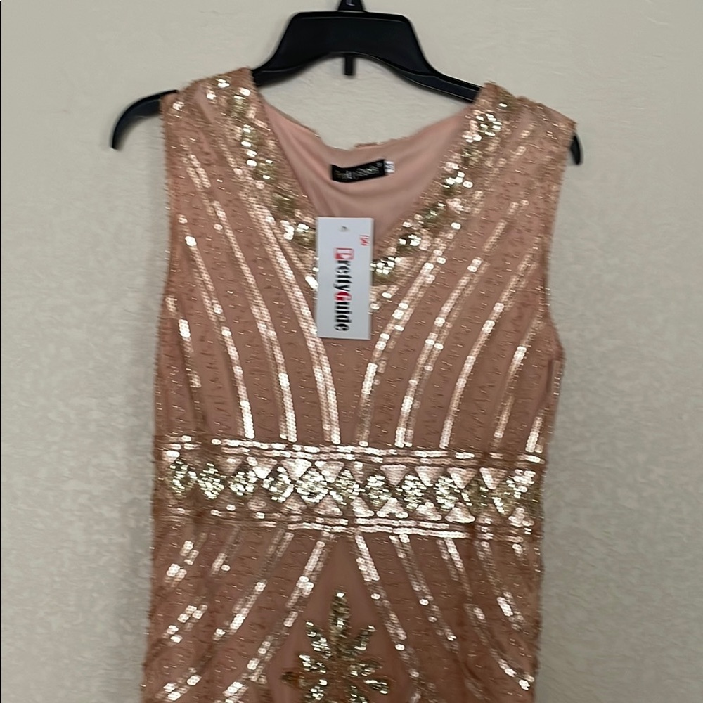 Chic Rose Gold Sequin Dress